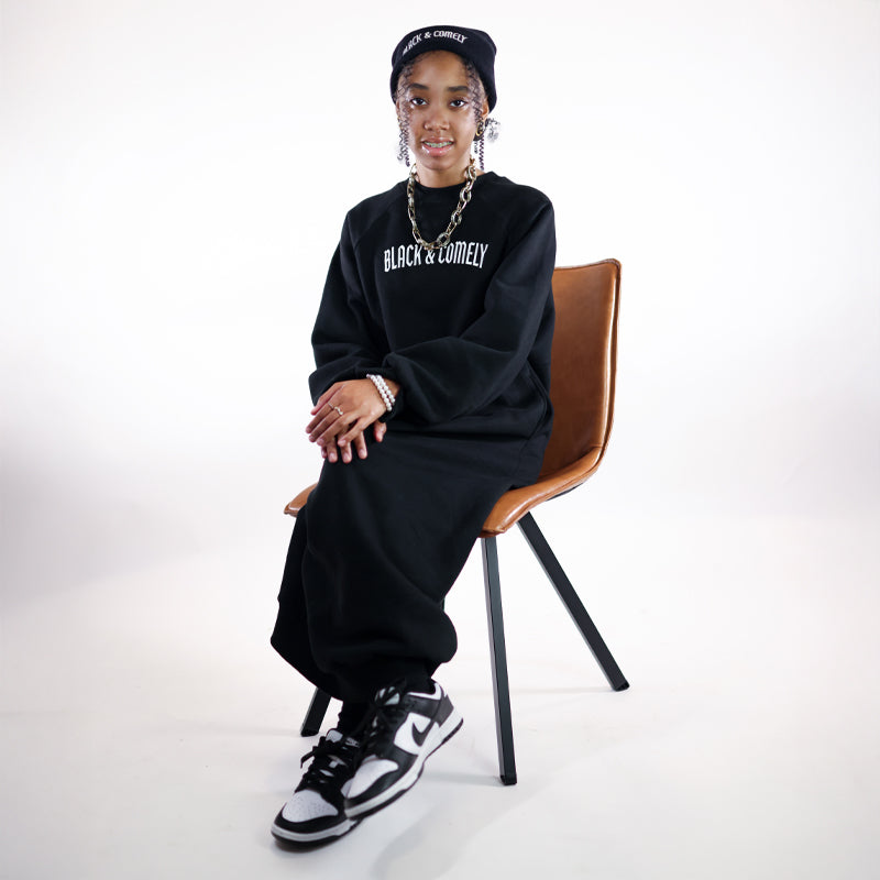 Black and Comely Teen Sweater Dress