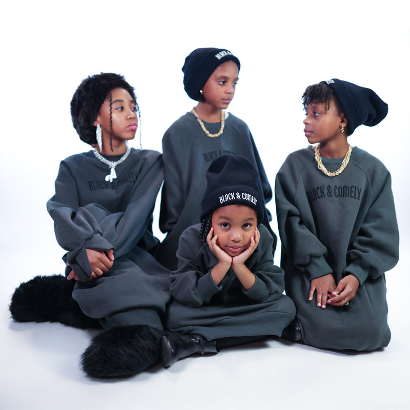 Black and Comely Toddler Sweater Dress